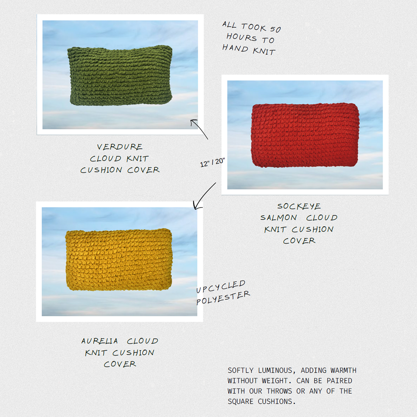 Sockeye Salmon Rectangular Cloud Knit Cushion Cover