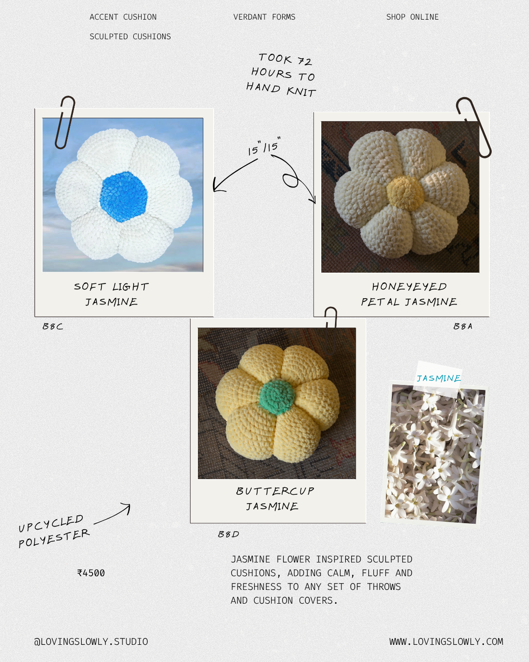 Soft Light Jasmine Cushion
