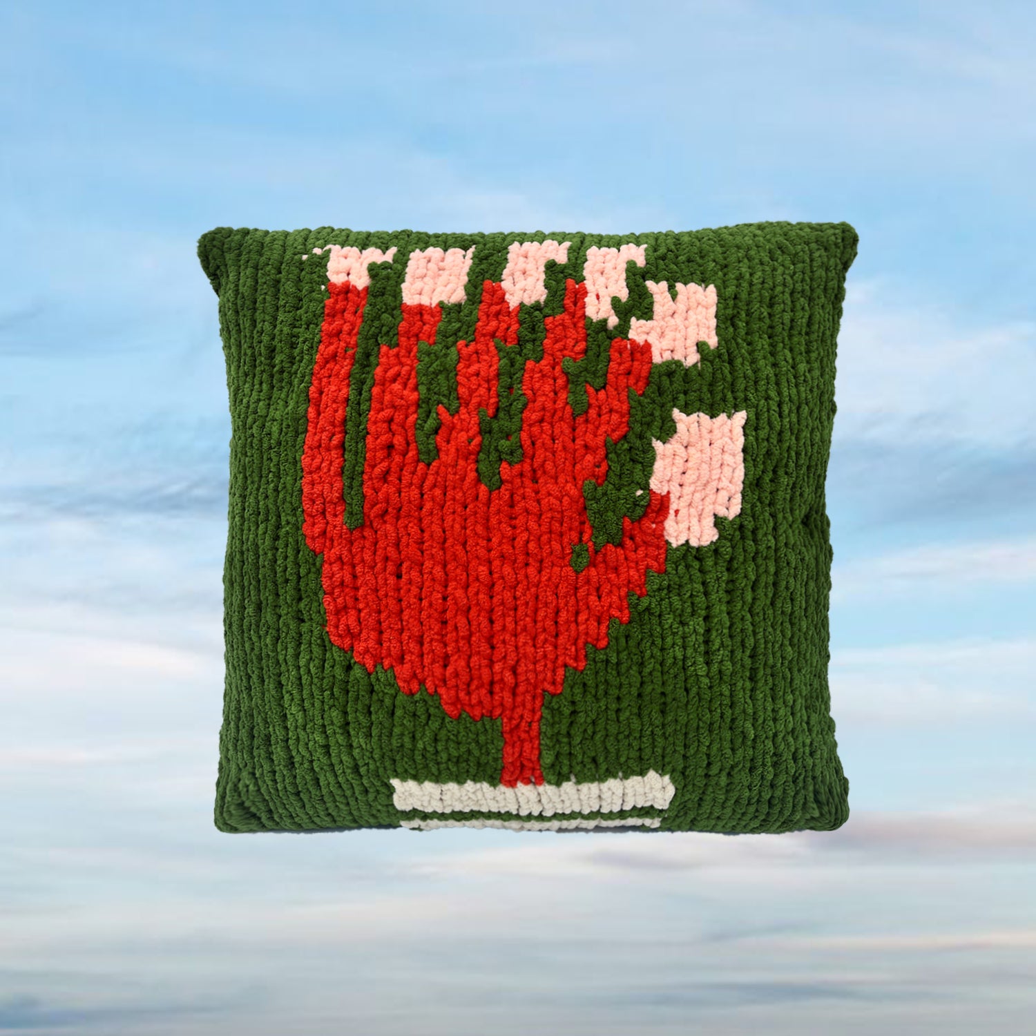 Red Cactus Cushion Cover