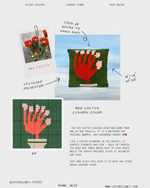Red Cactus Cushion Cover