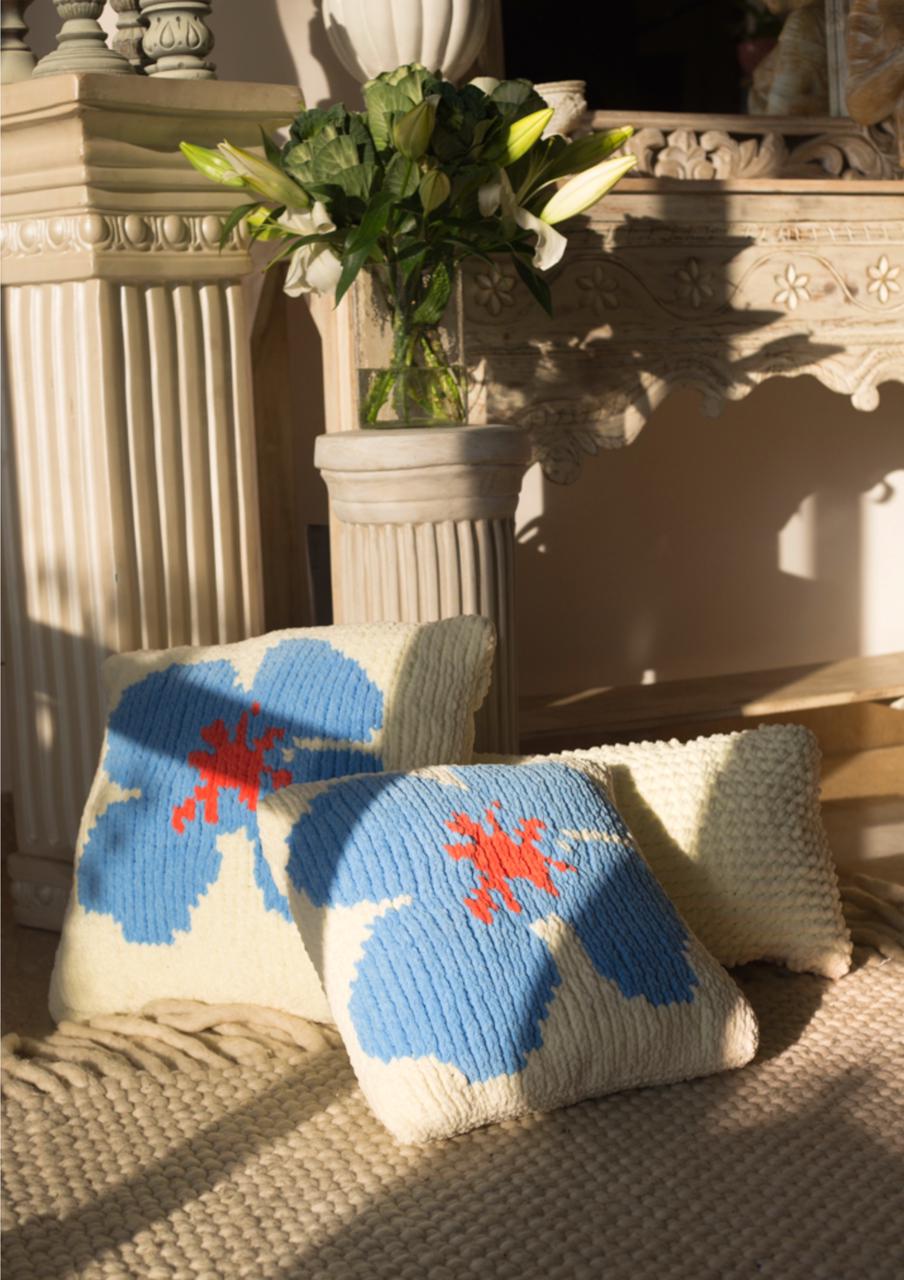 Blue Poppy Cushion